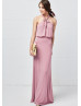 Halter Neck Dusky Pink Chiffon Bridesmaid Dress